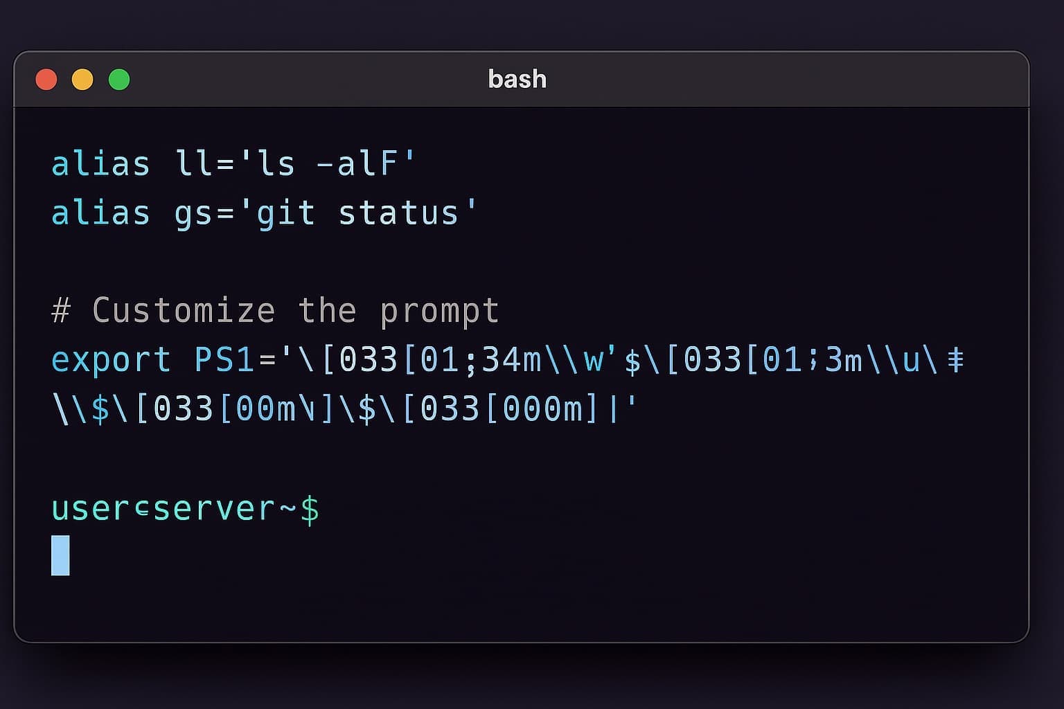 Personnaliser votre environnement Bash avec aliases et prompt dynamique