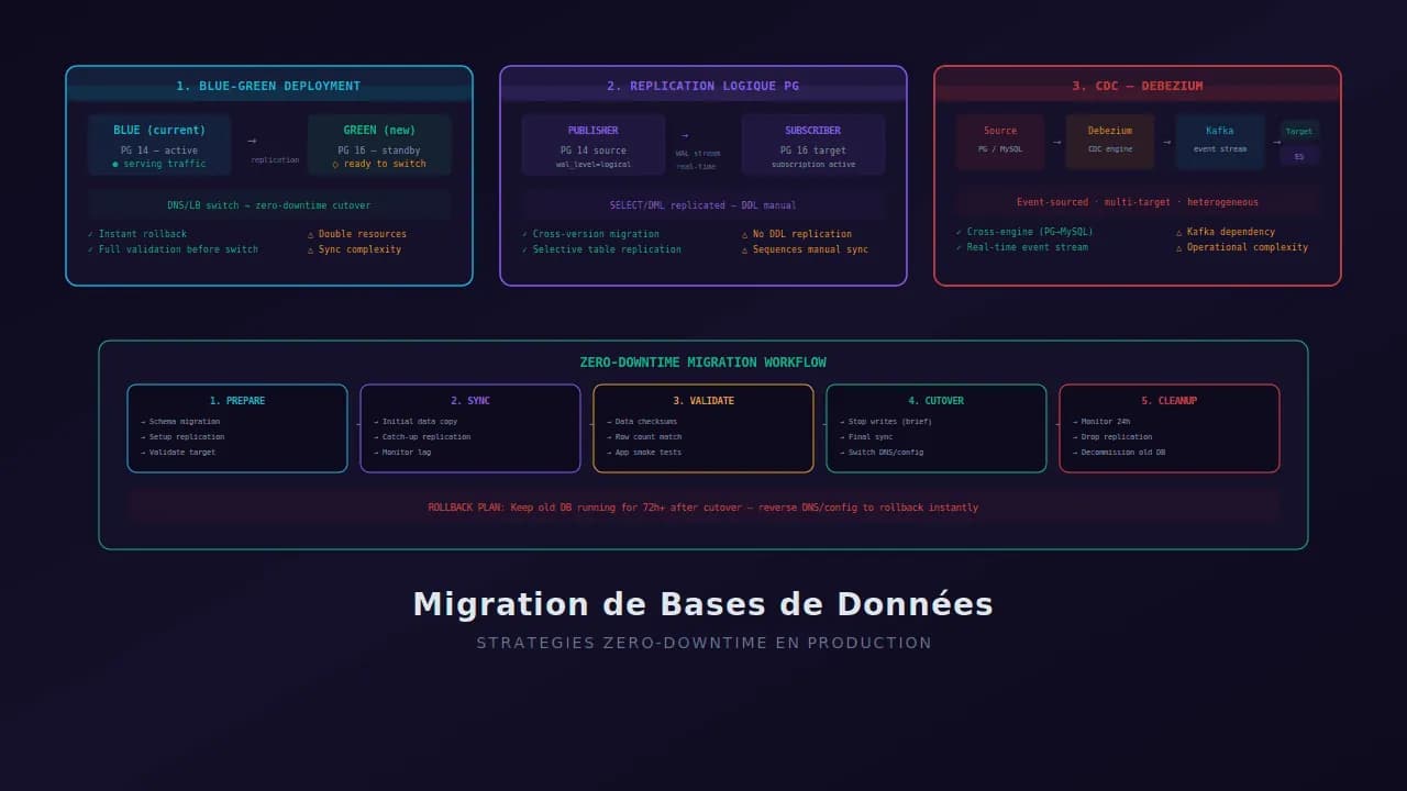 Stratégies de migration de bases de données sans interruption de service