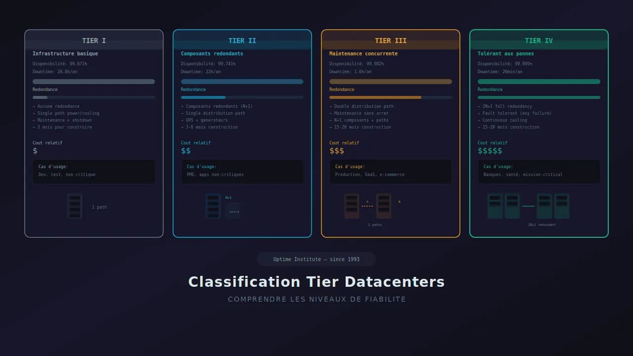 Classification Tier des datacenters : comprendre les niveaux de fiabilité