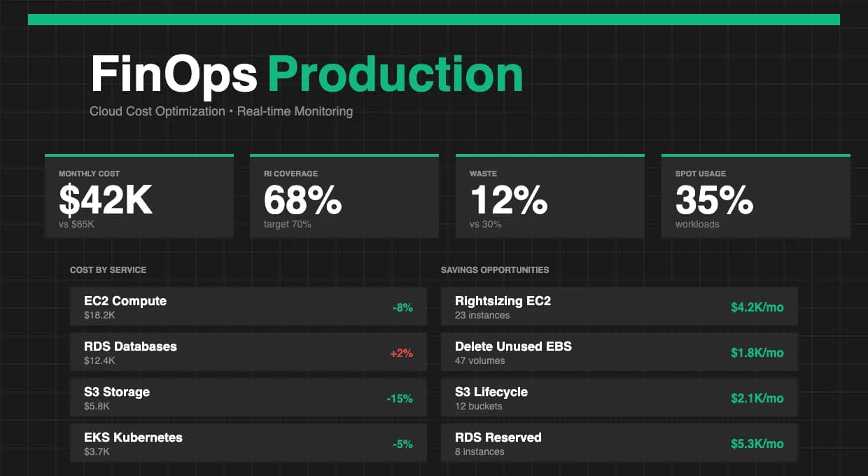 FinOps en production : optimiser les coûts cloud avec tagging, rightsizing et Kubecost