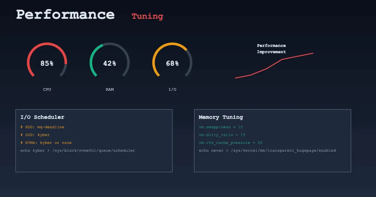Performance tuning Linux : I/O schedulers, swappiness et huge pages