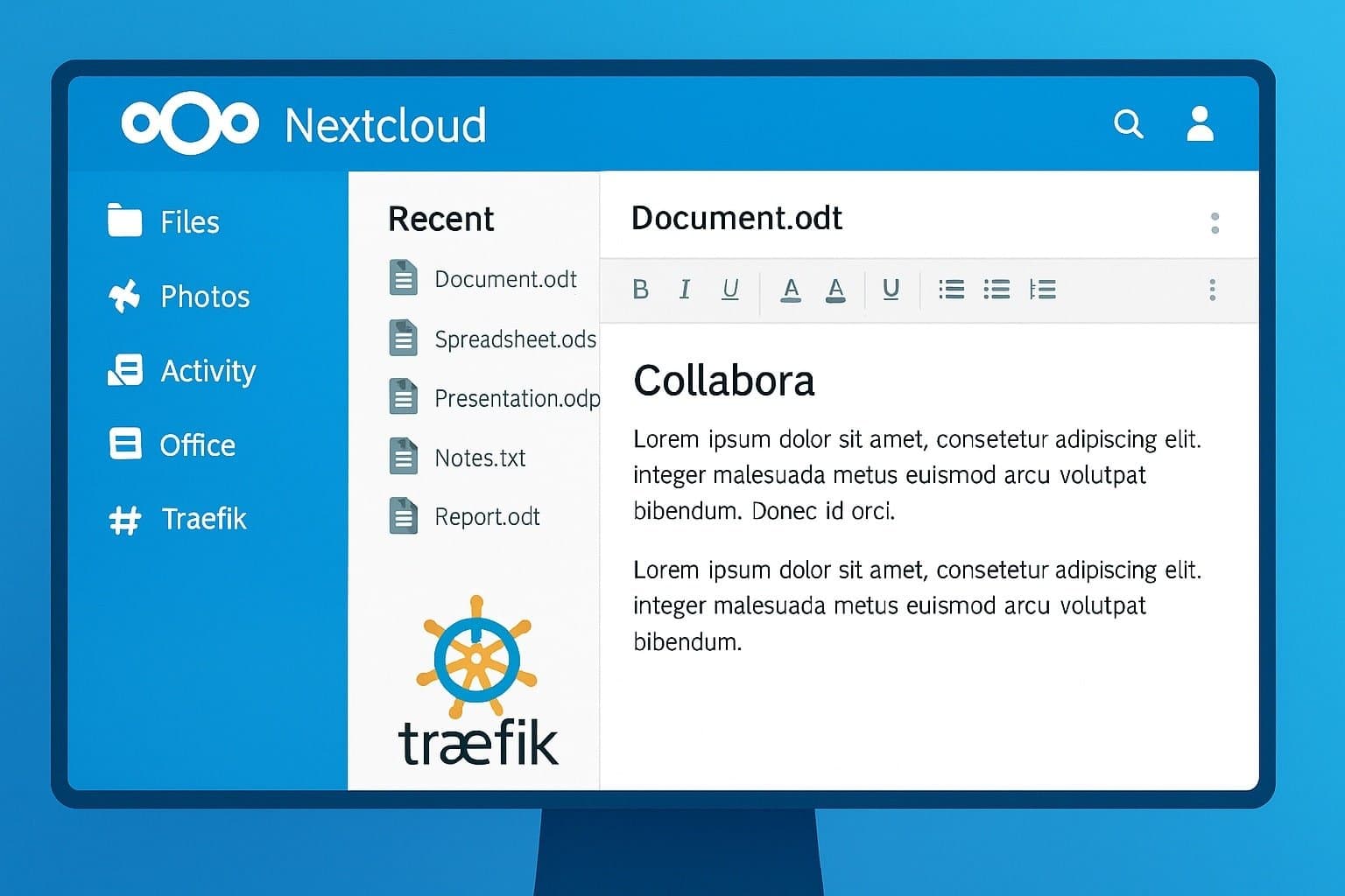 Déployer un intranet d’entreprise avec Nextcloud, Collabora Online et Traefik