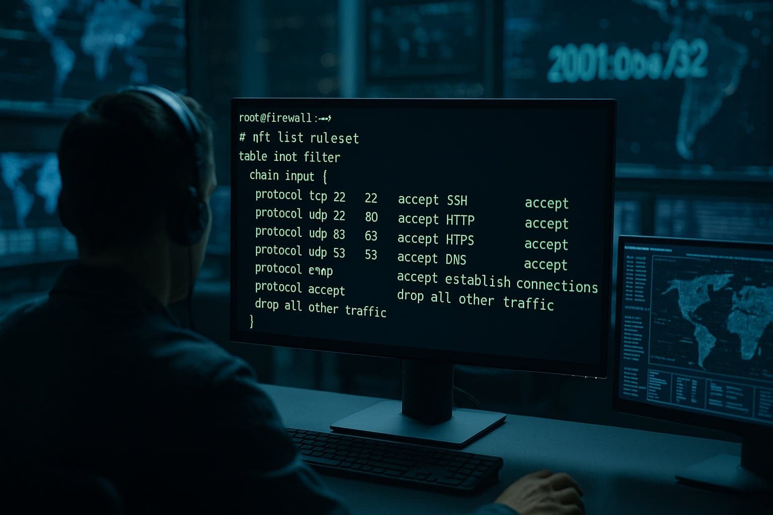 Sécuriser IPv6 avec nftables : exemple de configuration