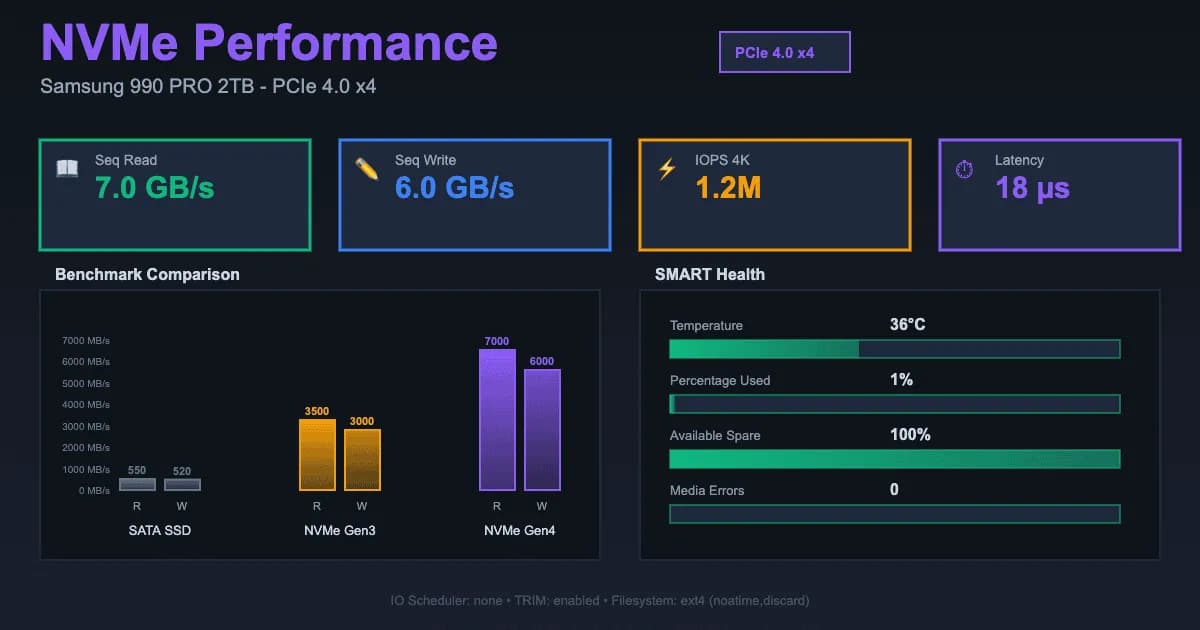 Optimisation NVMe : IO schedulers, TRIM, wear leveling et benchmarks