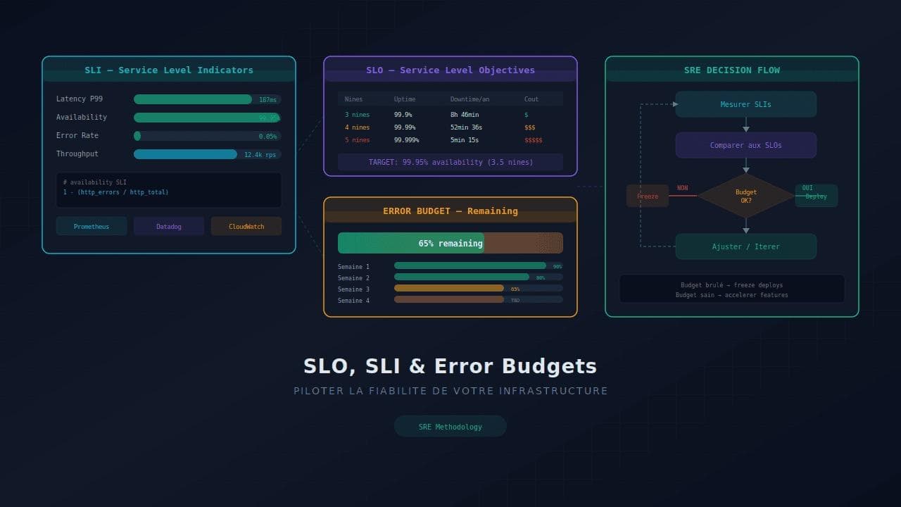 SLO, SLI et Error Budgets : piloter la fiabilité de votre infrastructure