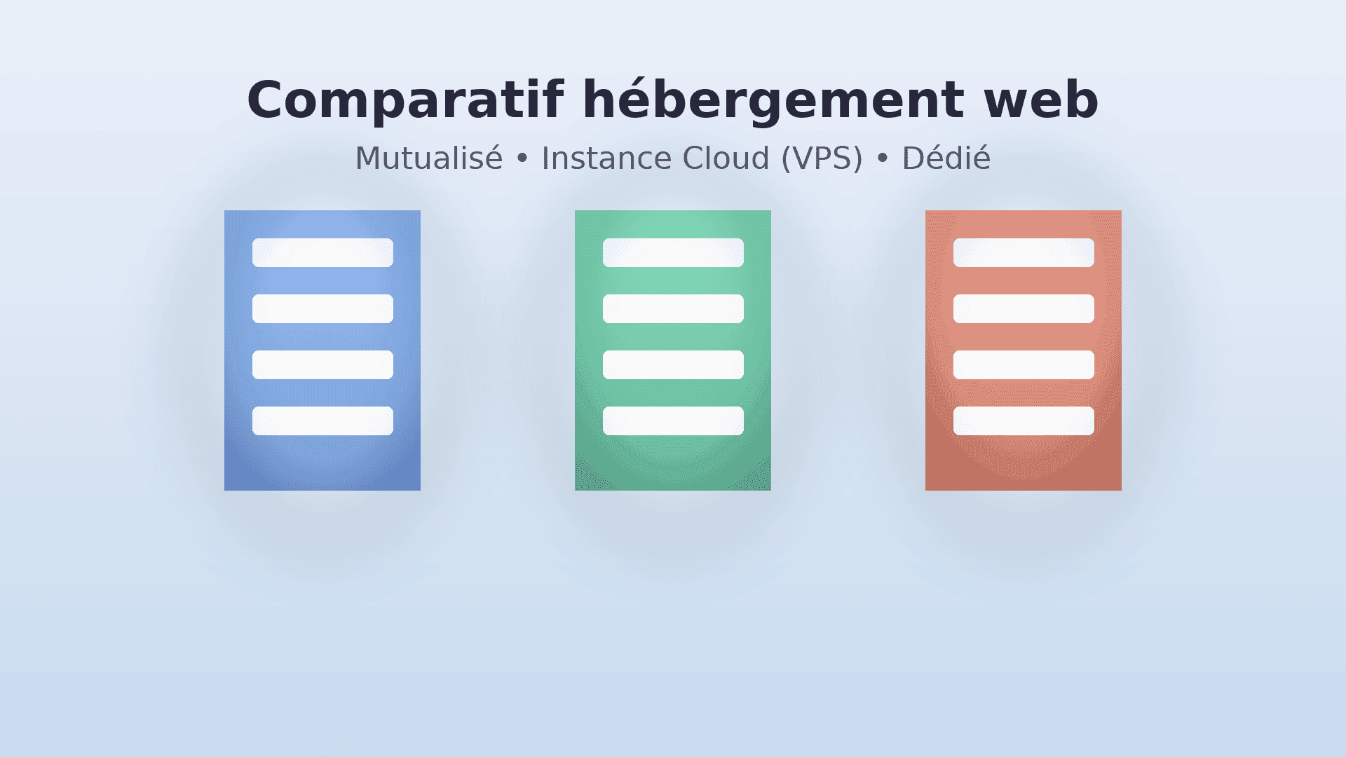 Comparatif hébergement web : mutualisé, instance cloud (VPS) ou dédié, que choisir ?