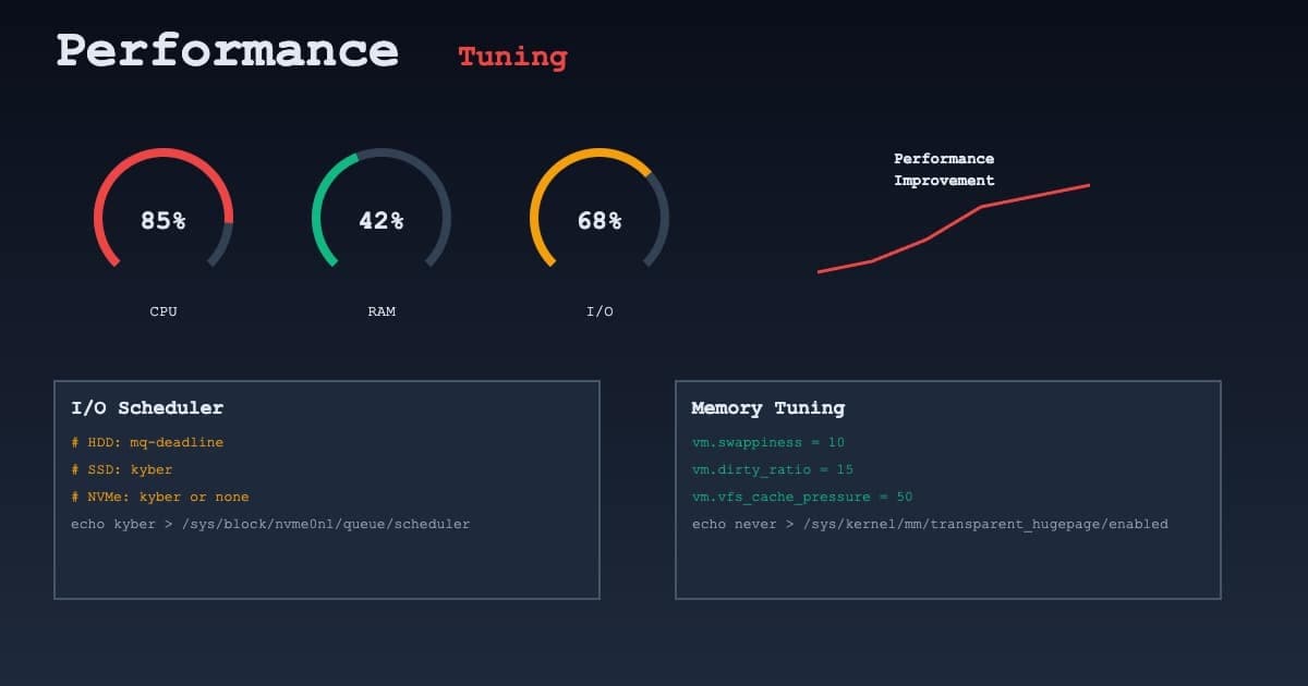 Performance tuning Linux : I/O schedulers, swappiness et huge pages