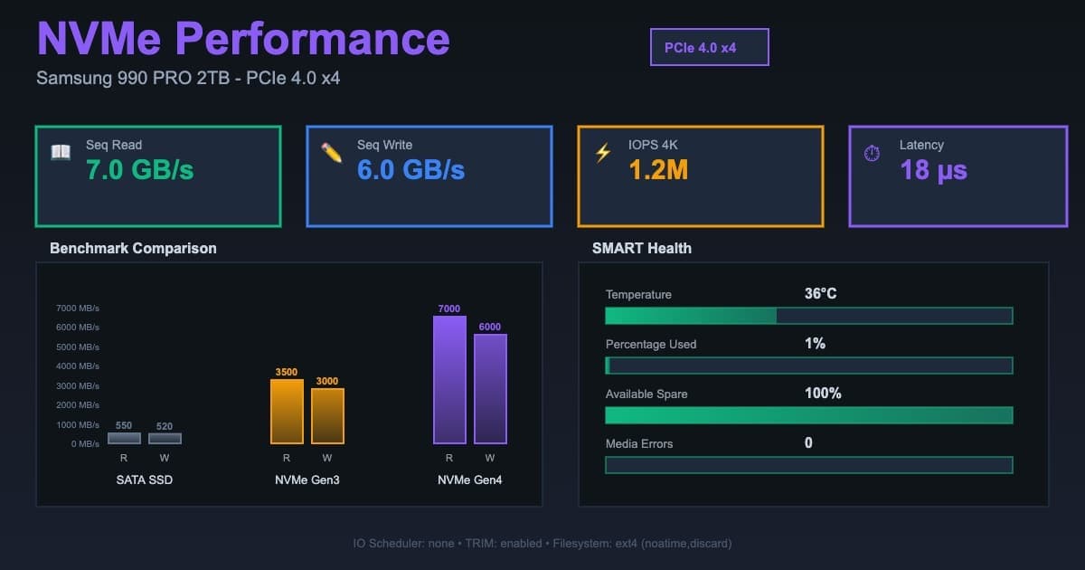 Optimisation NVMe : IO schedulers, TRIM, wear leveling et benchmarks