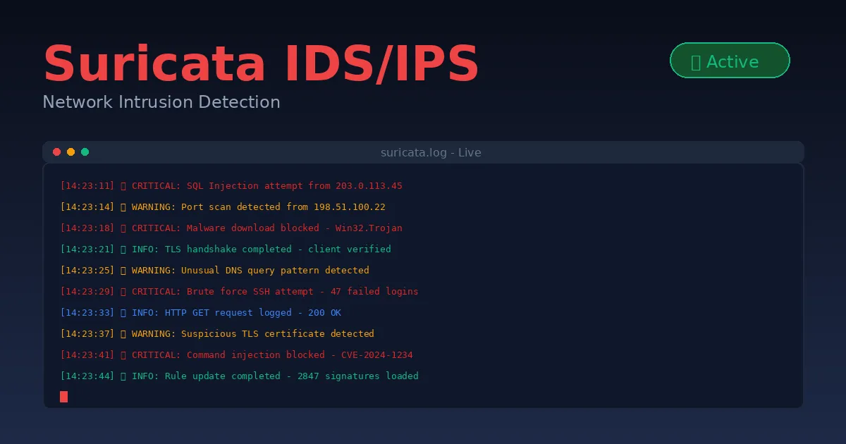 Mise en place d'un IDS/IPS avec Suricata et gestion des règles | SHPV